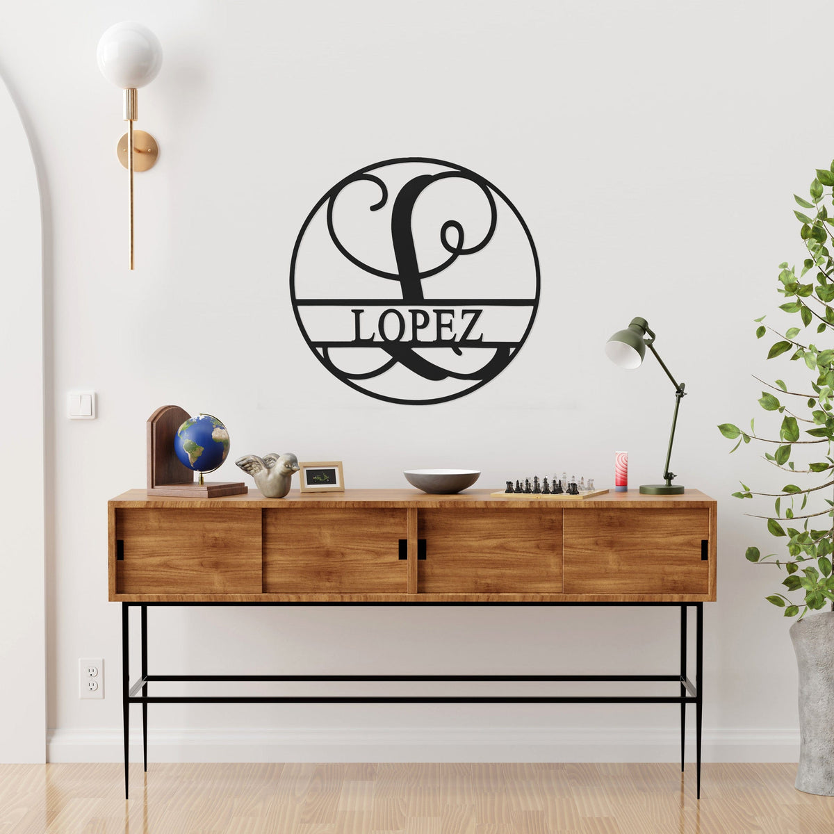 Circle Monogram with Name | Personalized Metal Monogram Sign