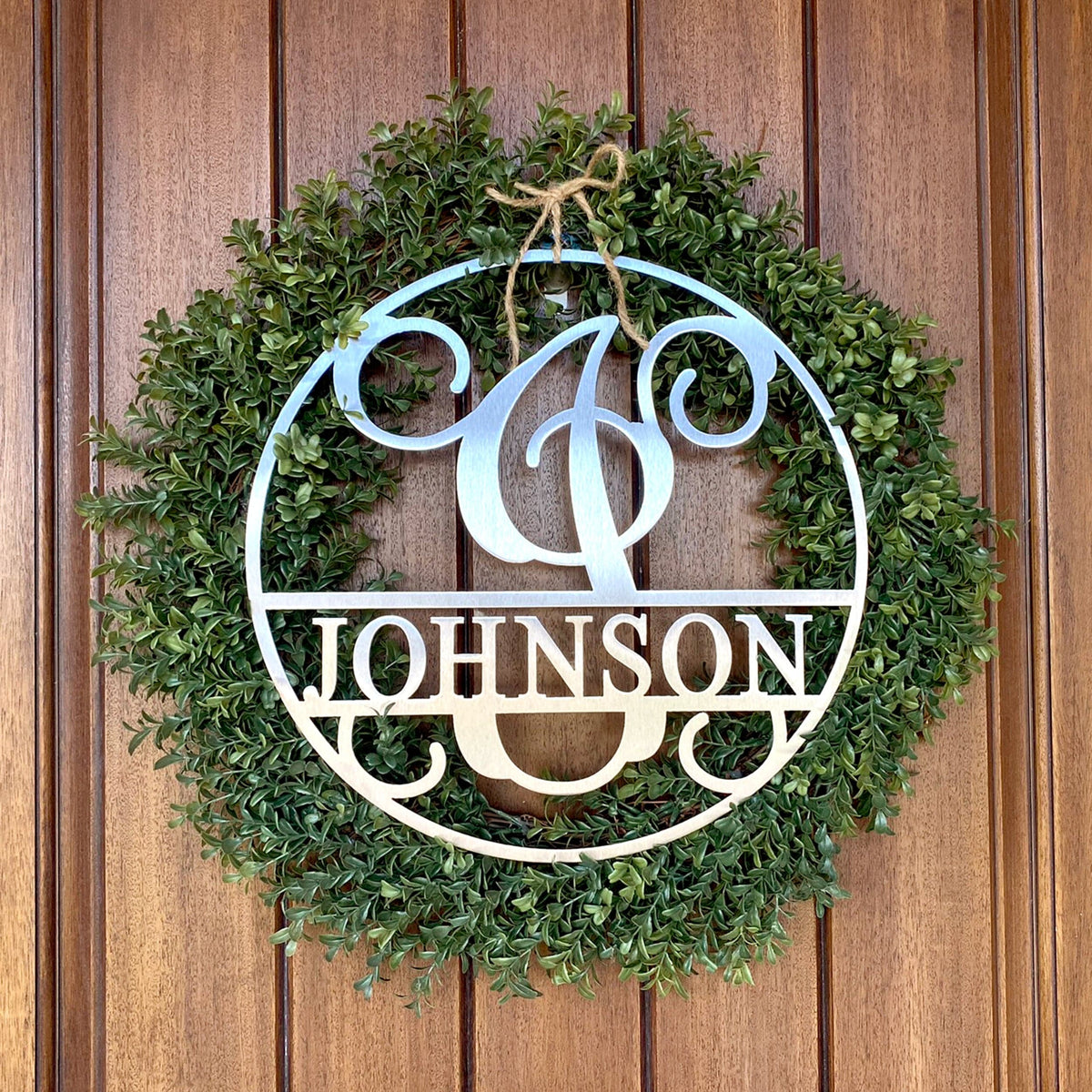 Circle Monogram with Name | Personalized Metal Monogram Sign