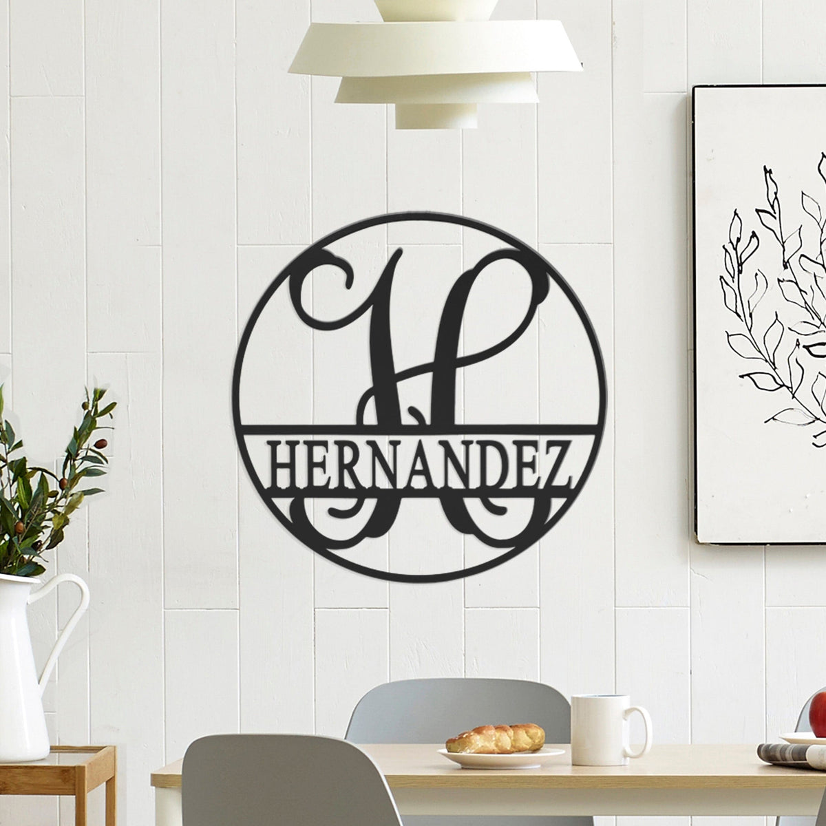 Circle Monogram with Name | Personalized Metal Monogram Sign