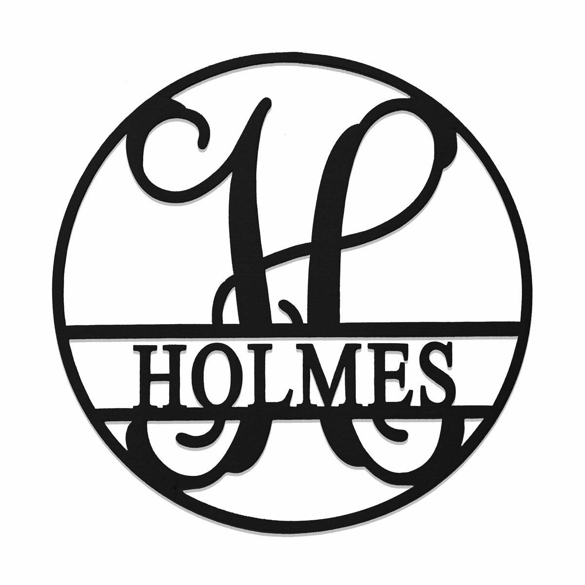 Circle Monogram with Name | Personalized Metal Monogram Sign