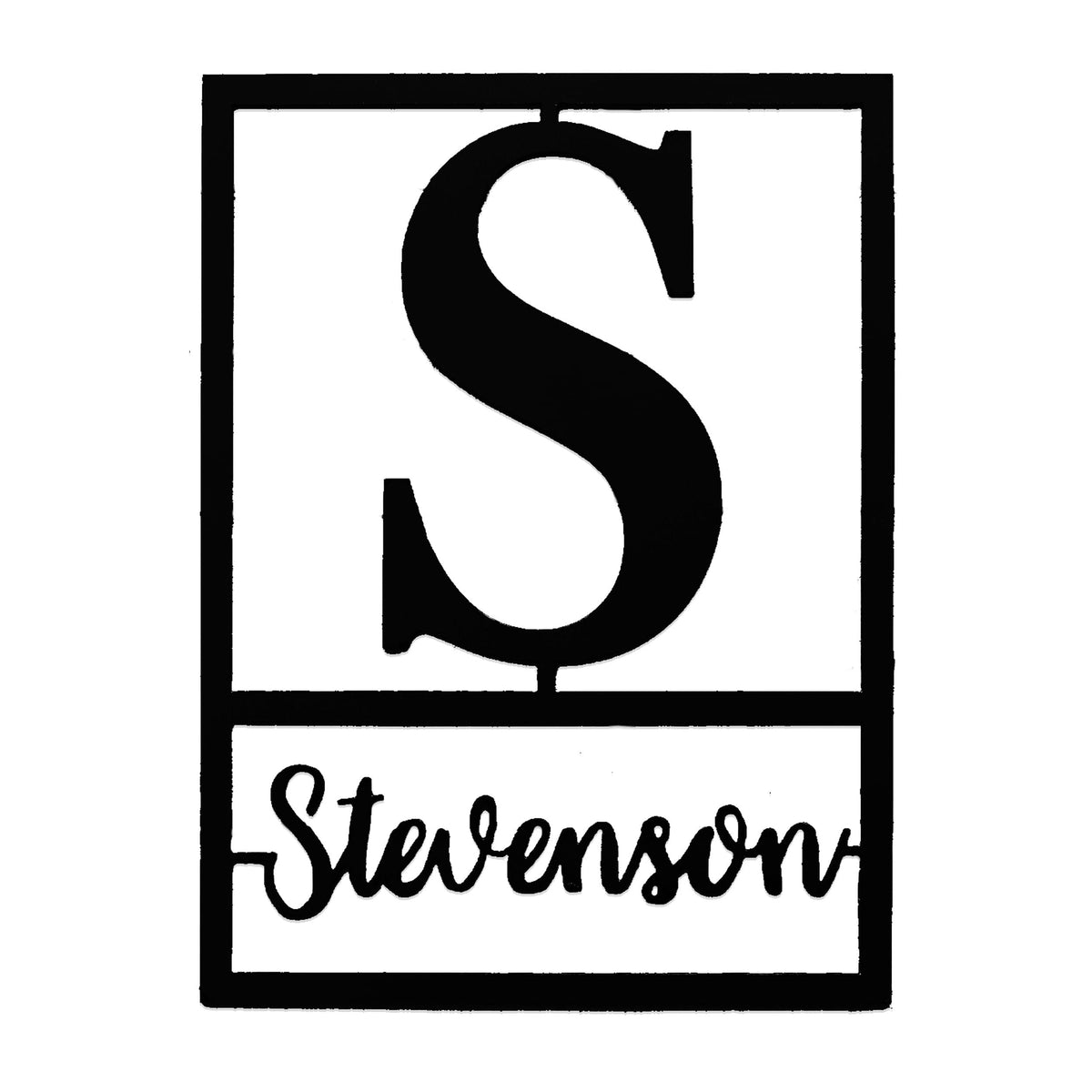 Floating Script Monogram | Personalized Metal Name Sign