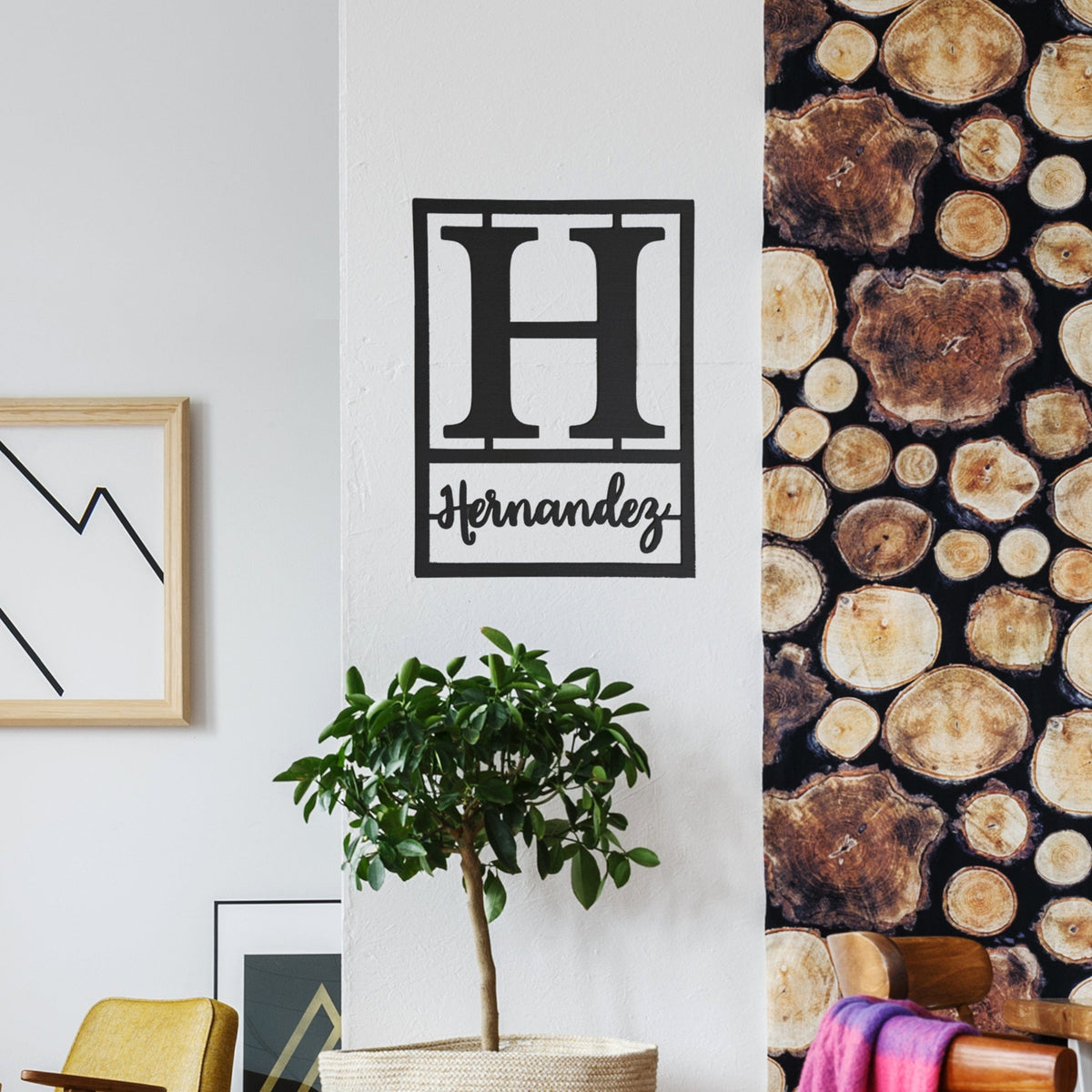 Floating Script Monogram | Personalized Metal Name Sign