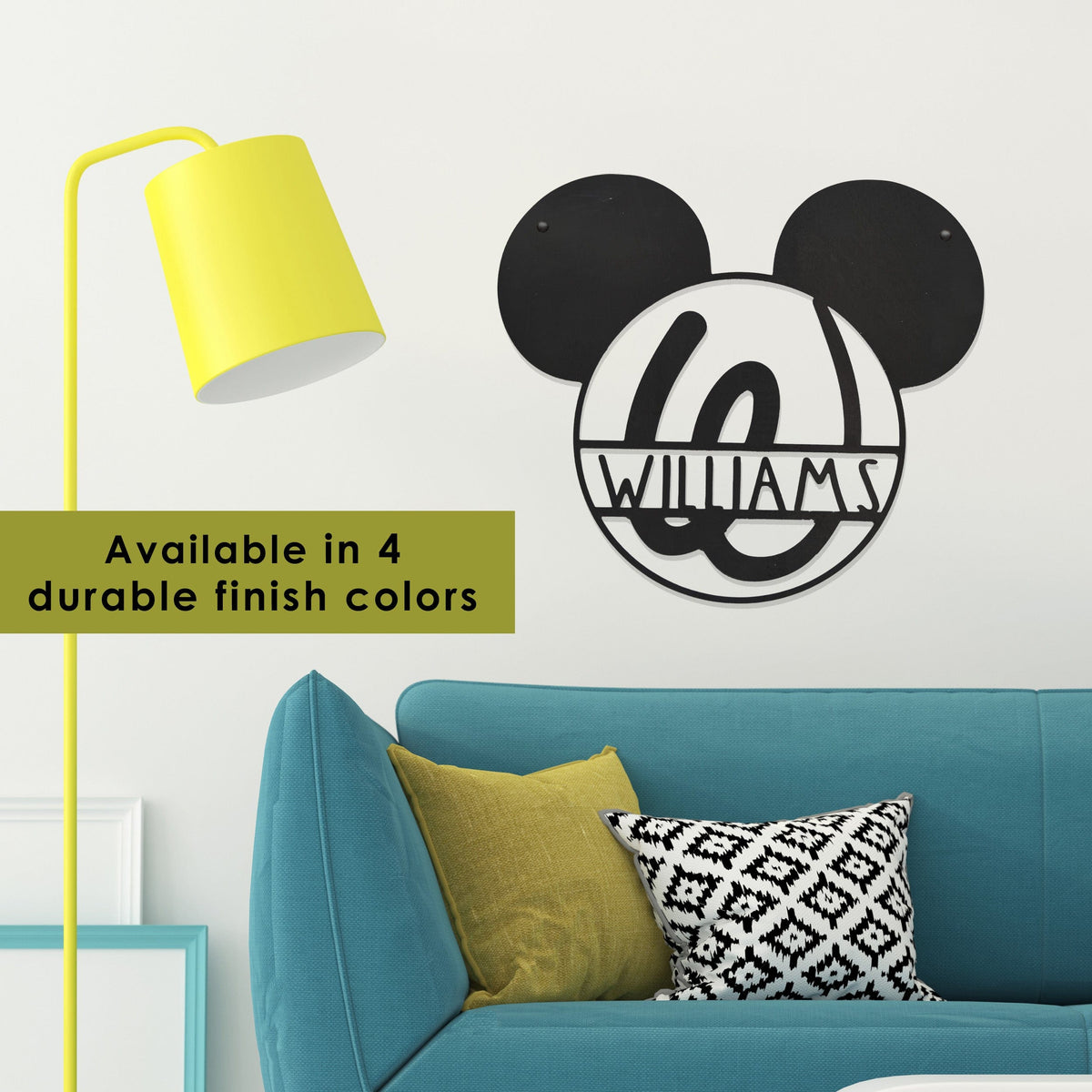 Mouse Ears & Castle Monogram | Personalized Kids Name Sign