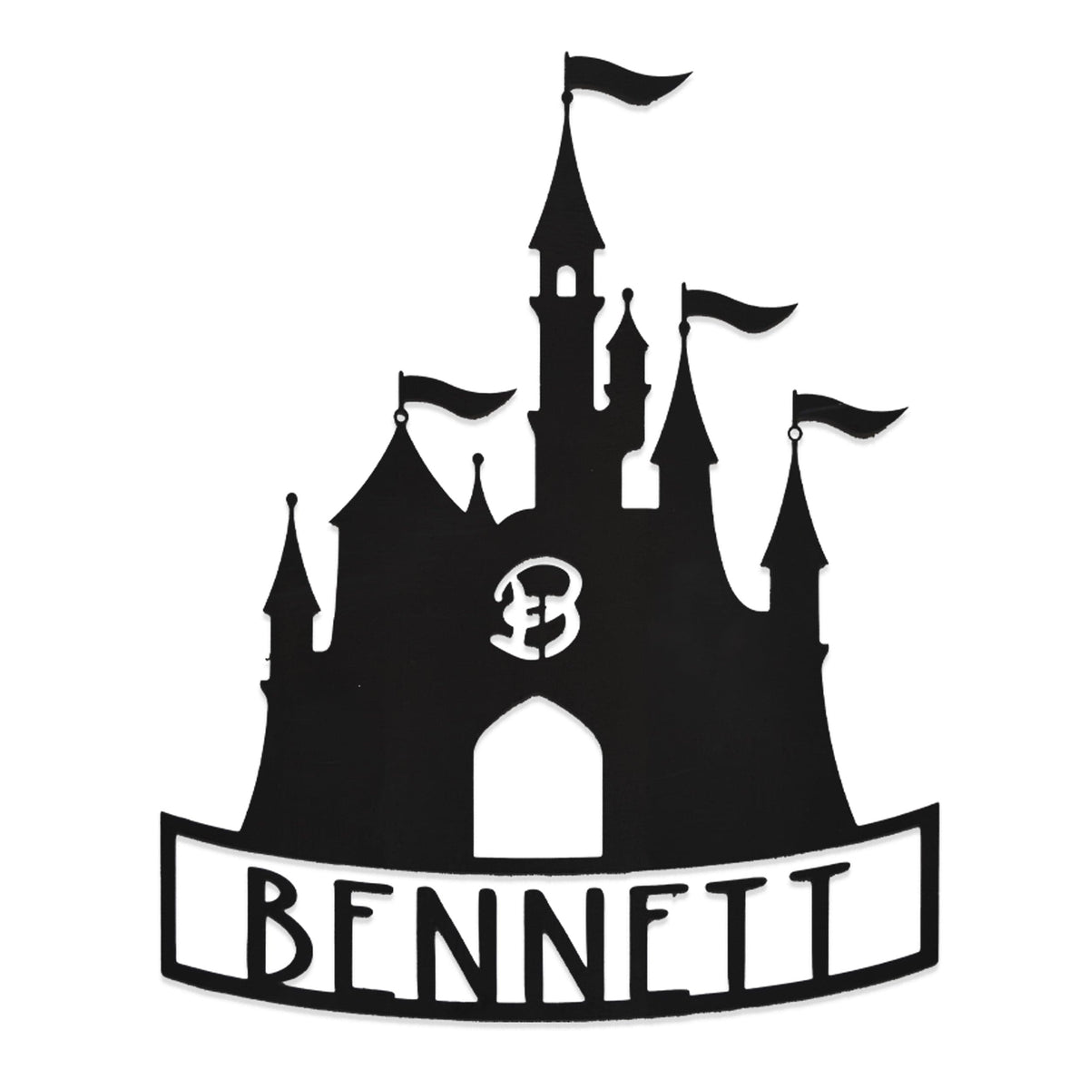 Mouse Ears & Castle Monogram | Personalized Kids Name Sign