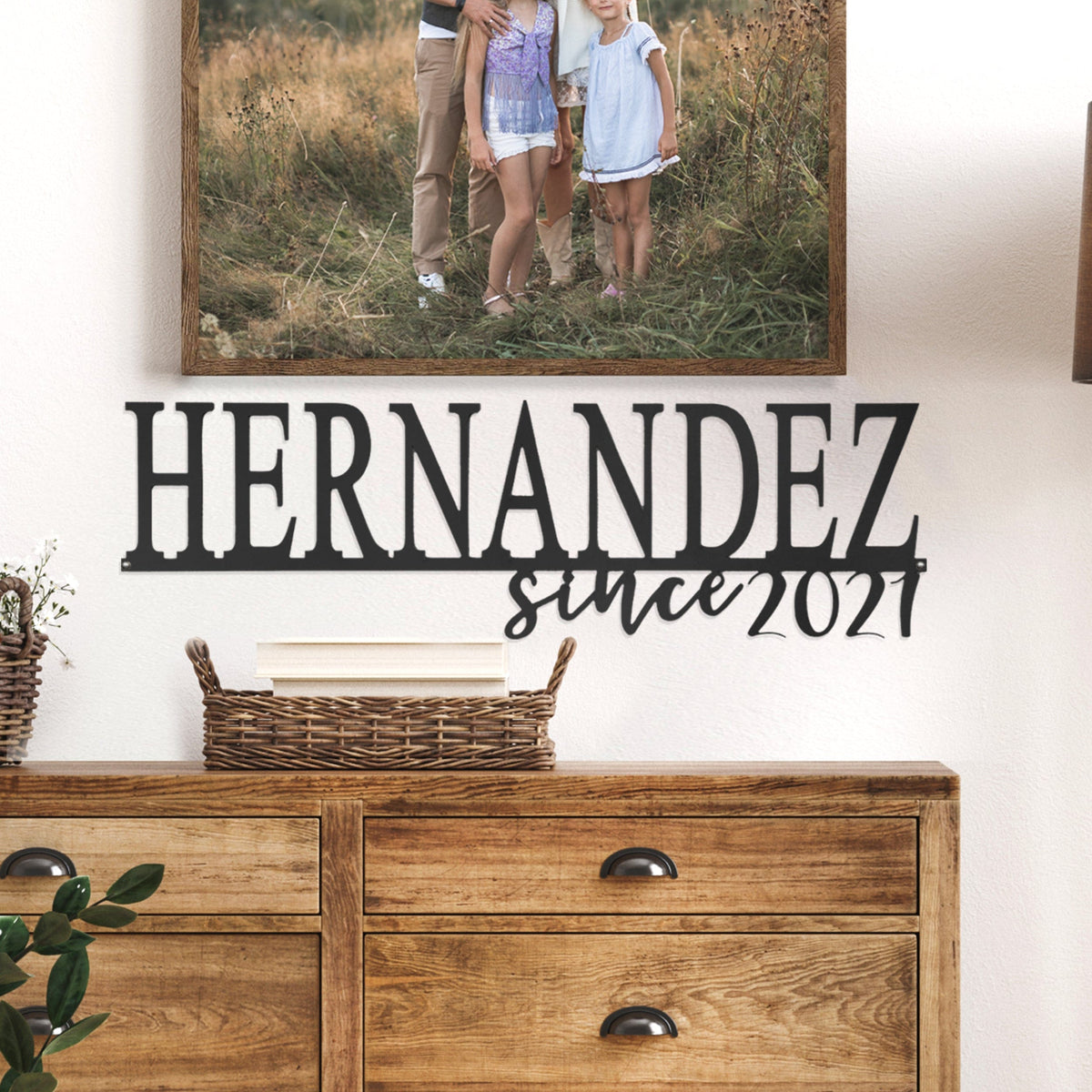 Our Happy Family Sign | Personalized Name and Year Sign