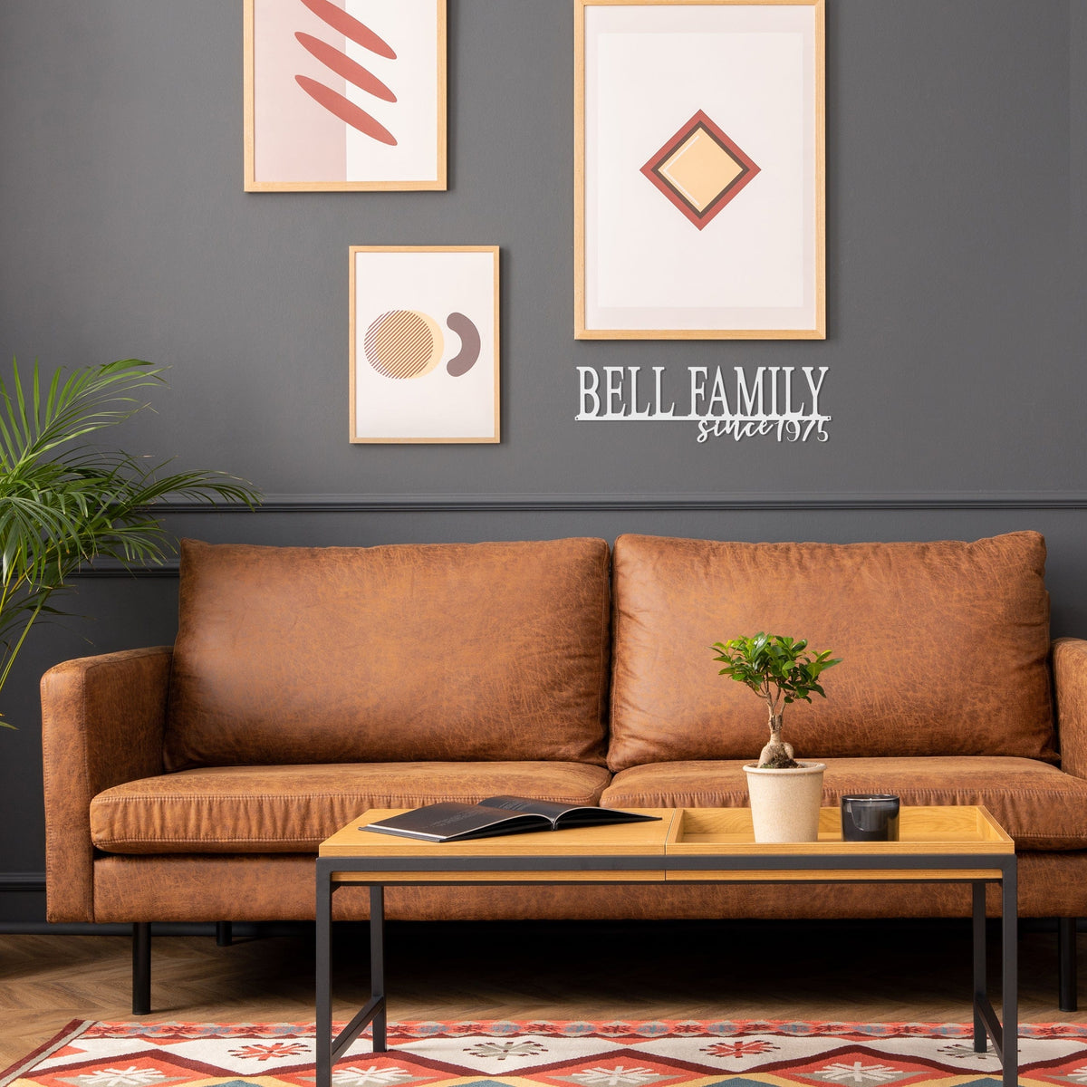 Our Happy Family Sign | Personalized Name and Year Sign