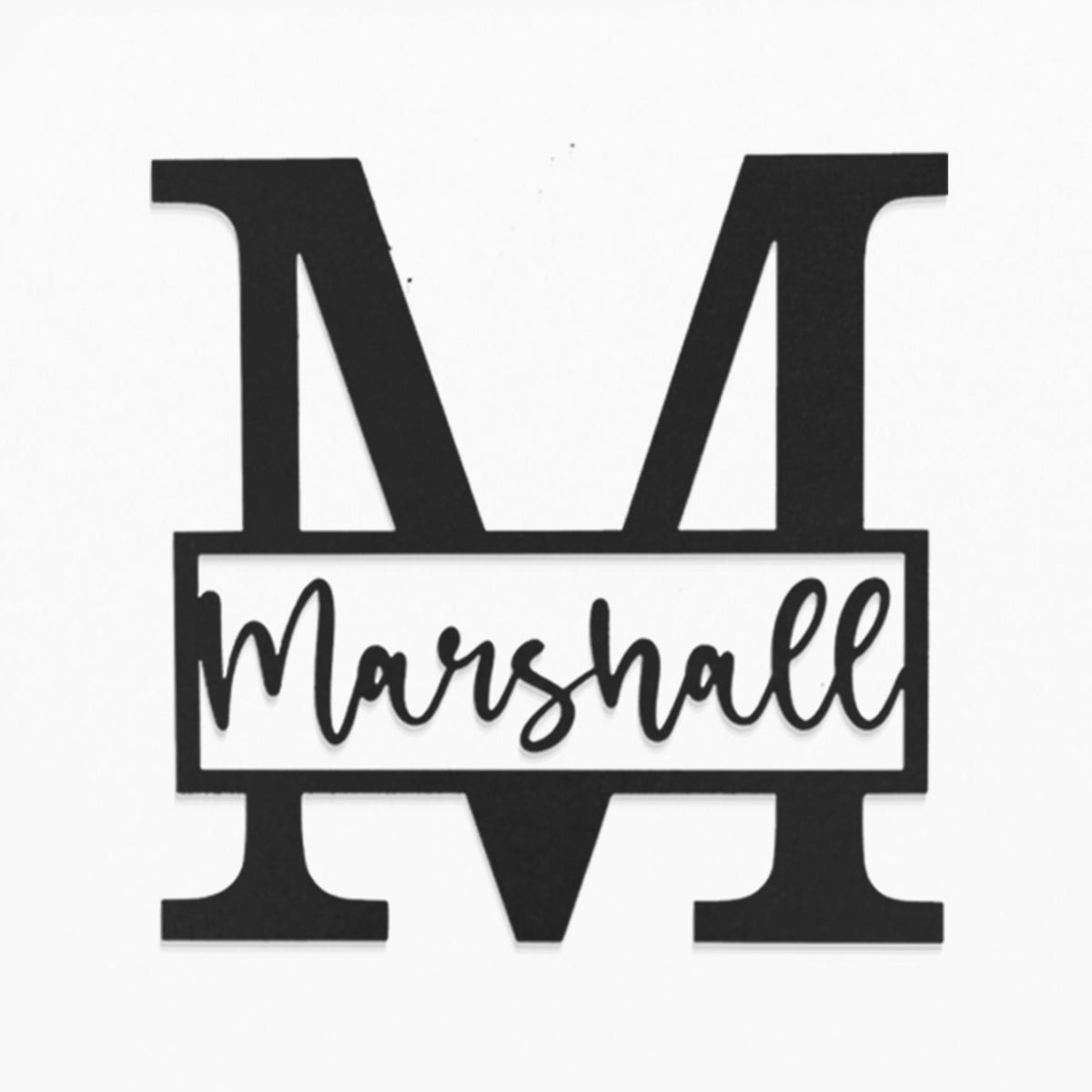 Script Letter Monogram | Personalized Metal Family Name Sign