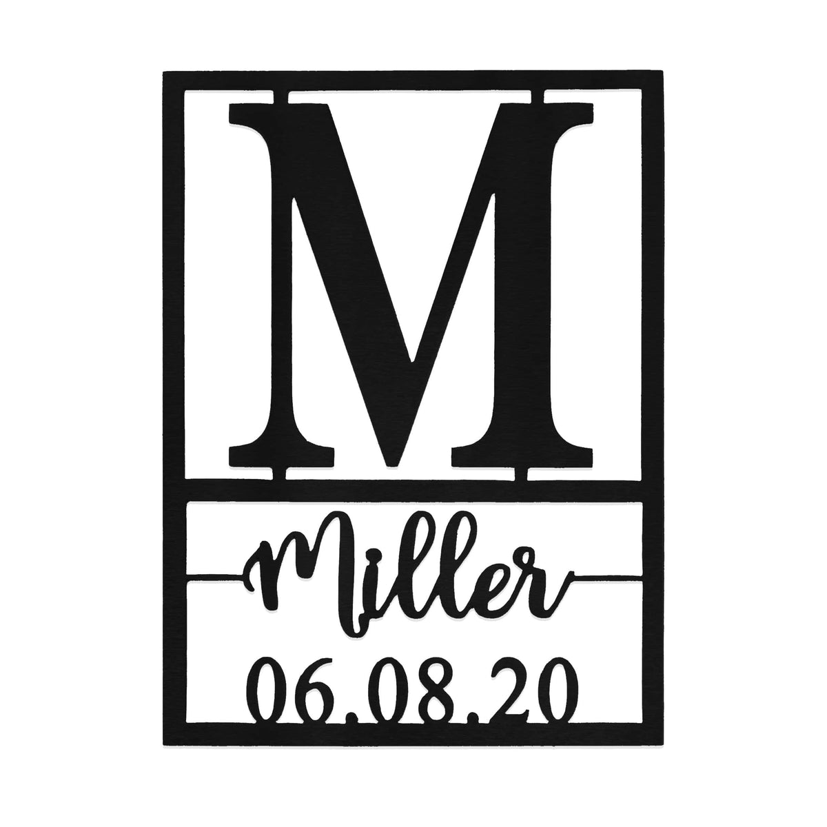 Weston Monogram | Custom Metal Name and Date Sign