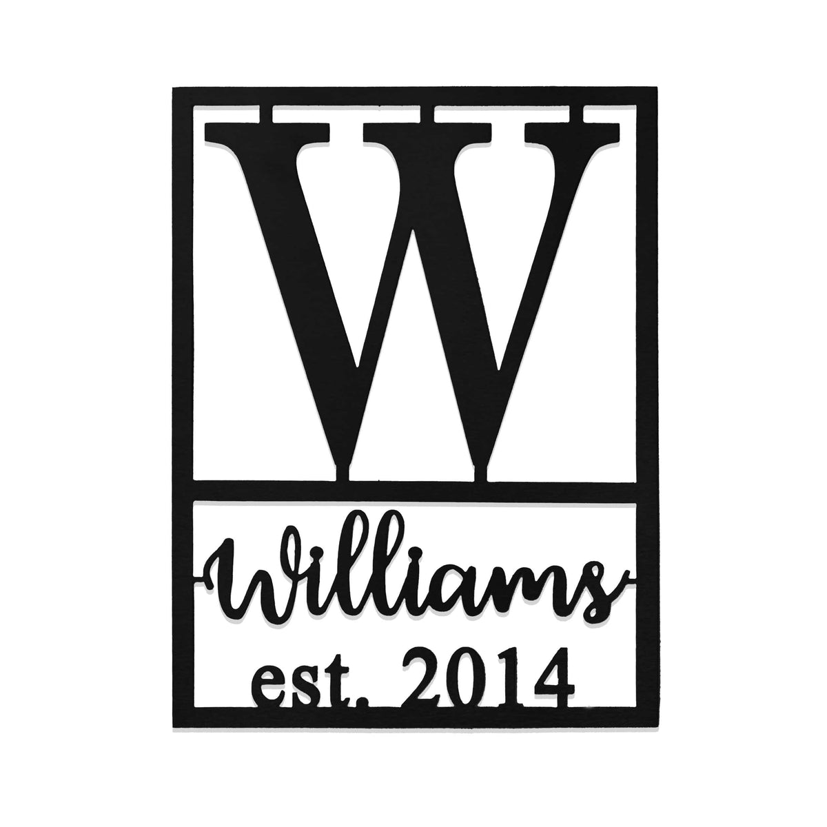 Weston Monogram | Custom Metal Name and Date Sign