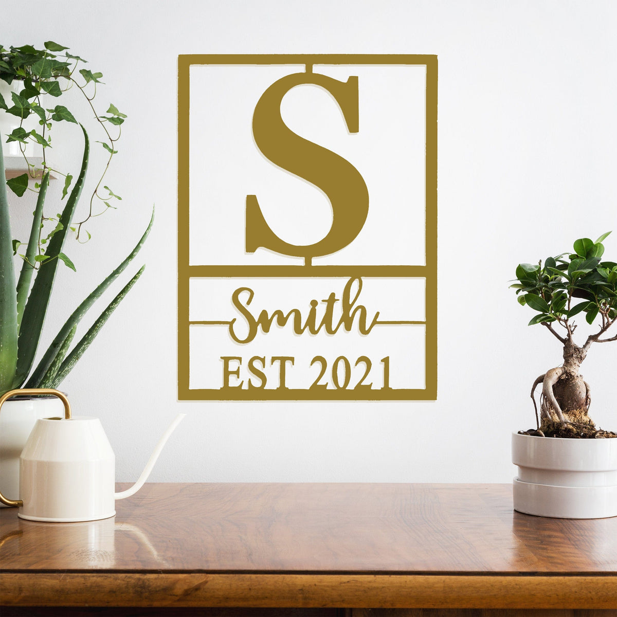 Weston Monogram | Custom Metal Name and Date Sign