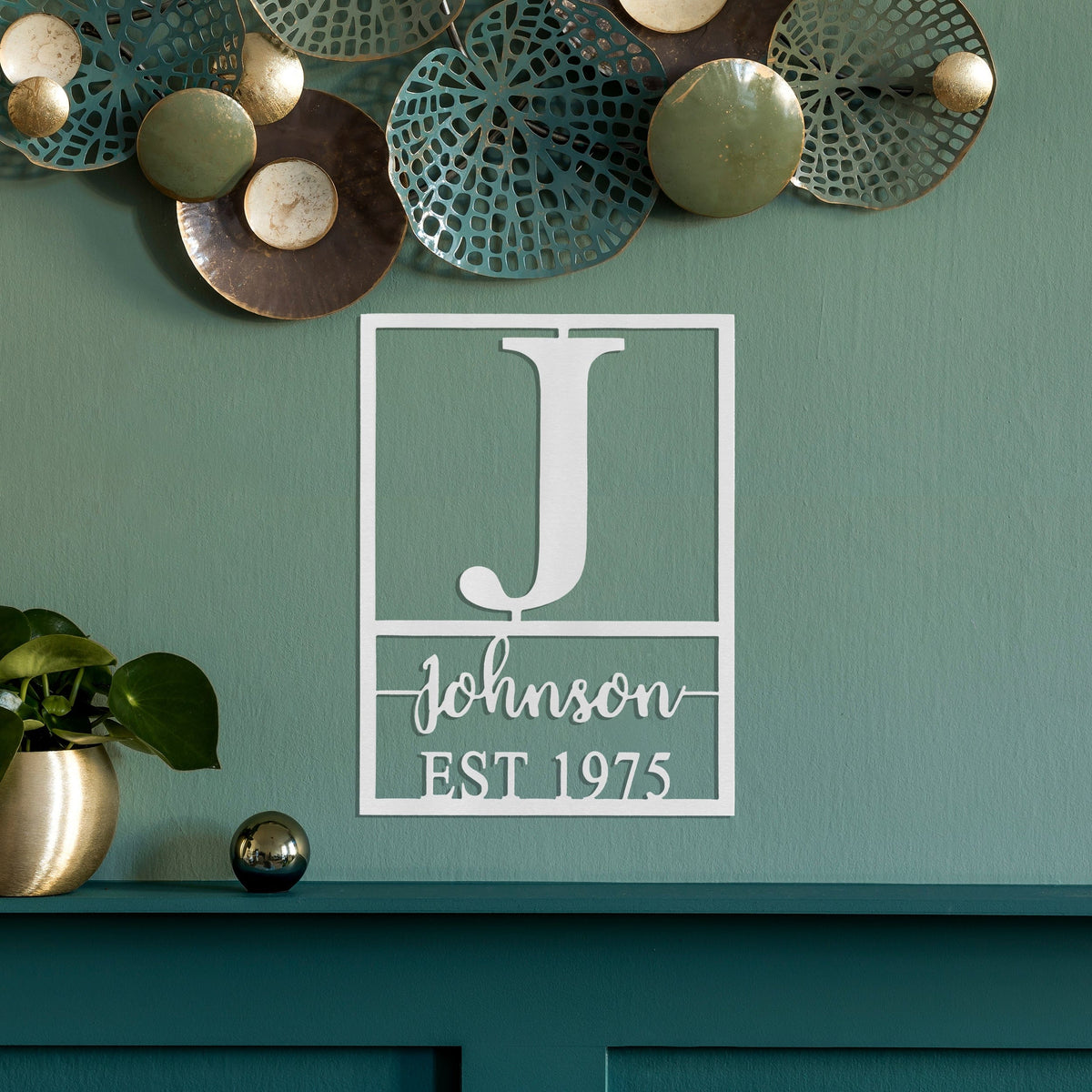 Weston Monogram | Custom Metal Name and Date Sign