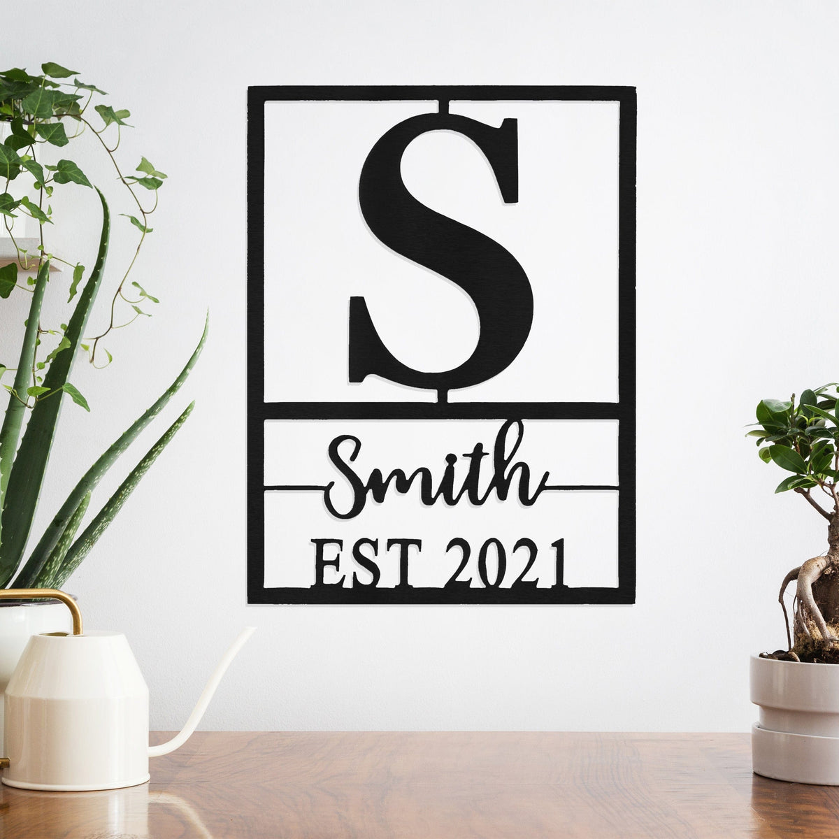 Weston Monogram | Custom Metal Name and Date Sign