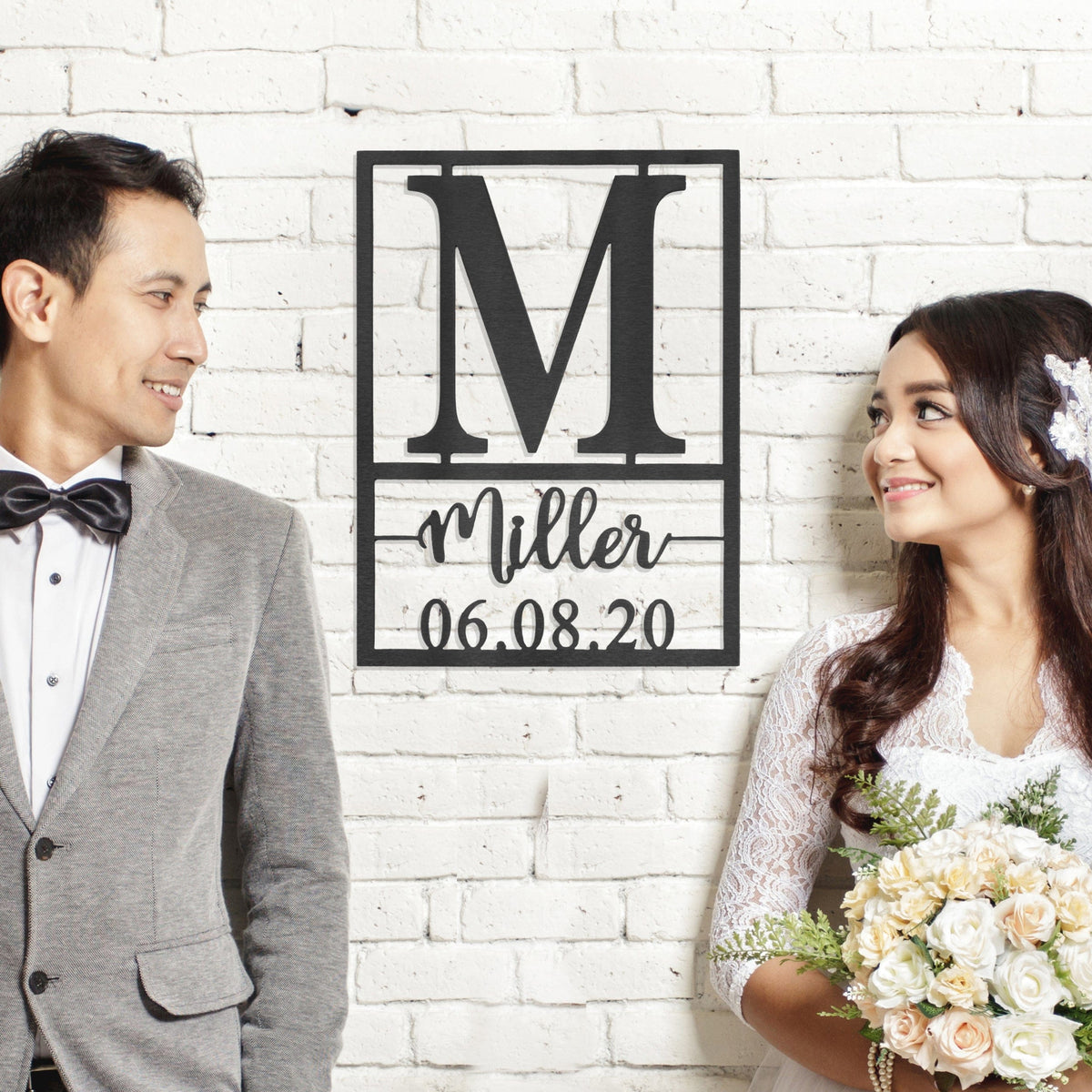 Weston Monogram | Custom Metal Name and Date Sign