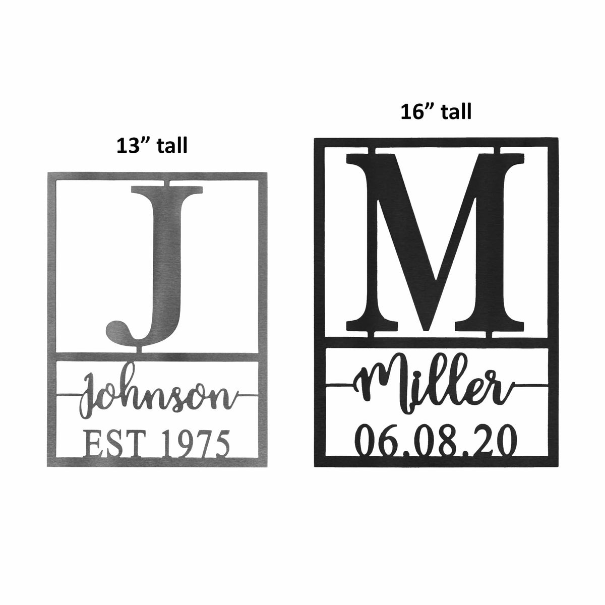 Weston Monogram | Custom Metal Name and Date Sign