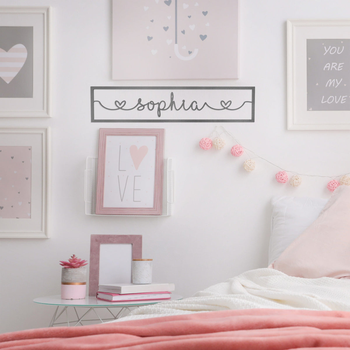 I Heart You Couples Name Sign | Personalized Metal Wall Art