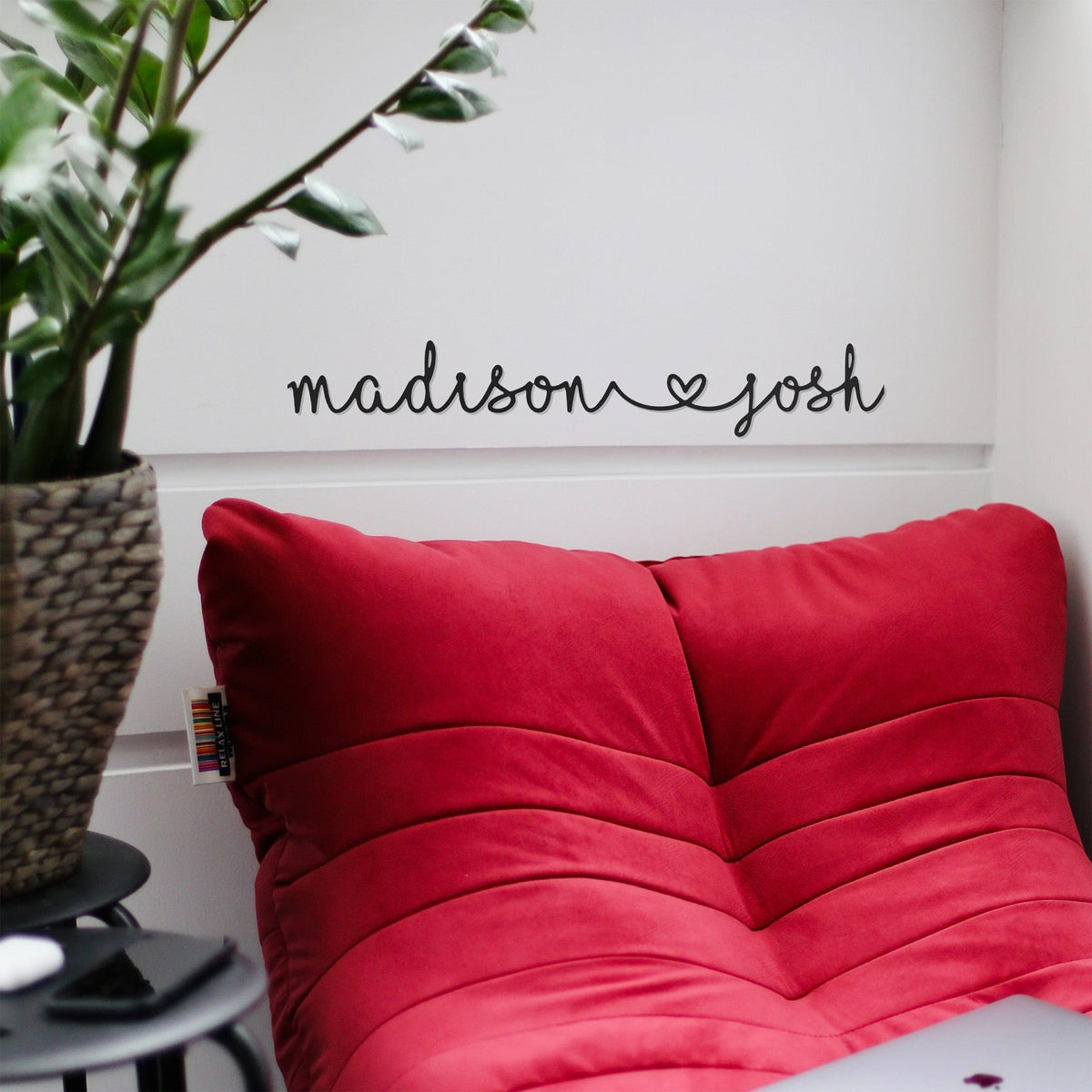 I Heart You Couples Name Sign | Personalized Metal Wall Art