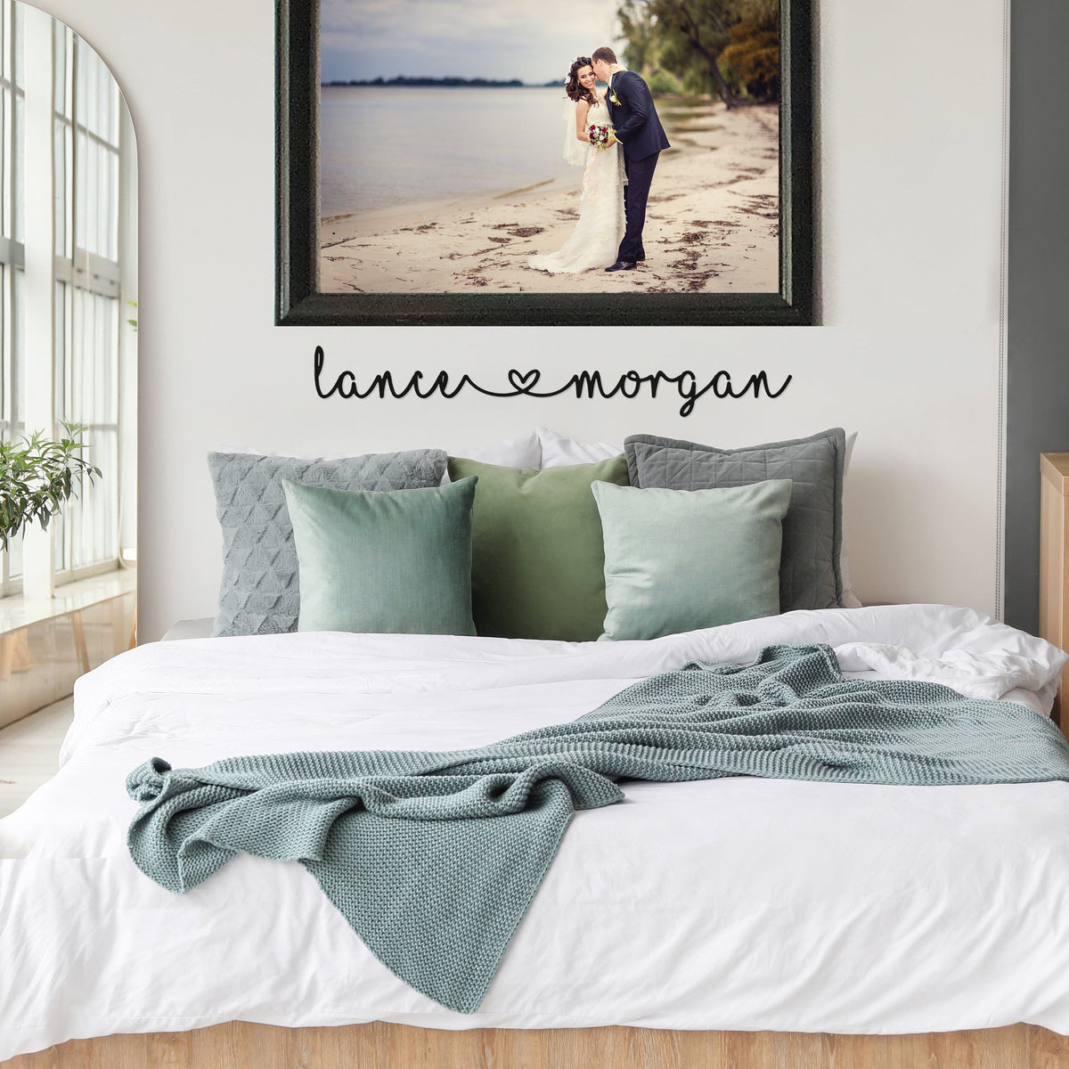 I Heart You Couples Name Sign | Personalized Metal Wall Art