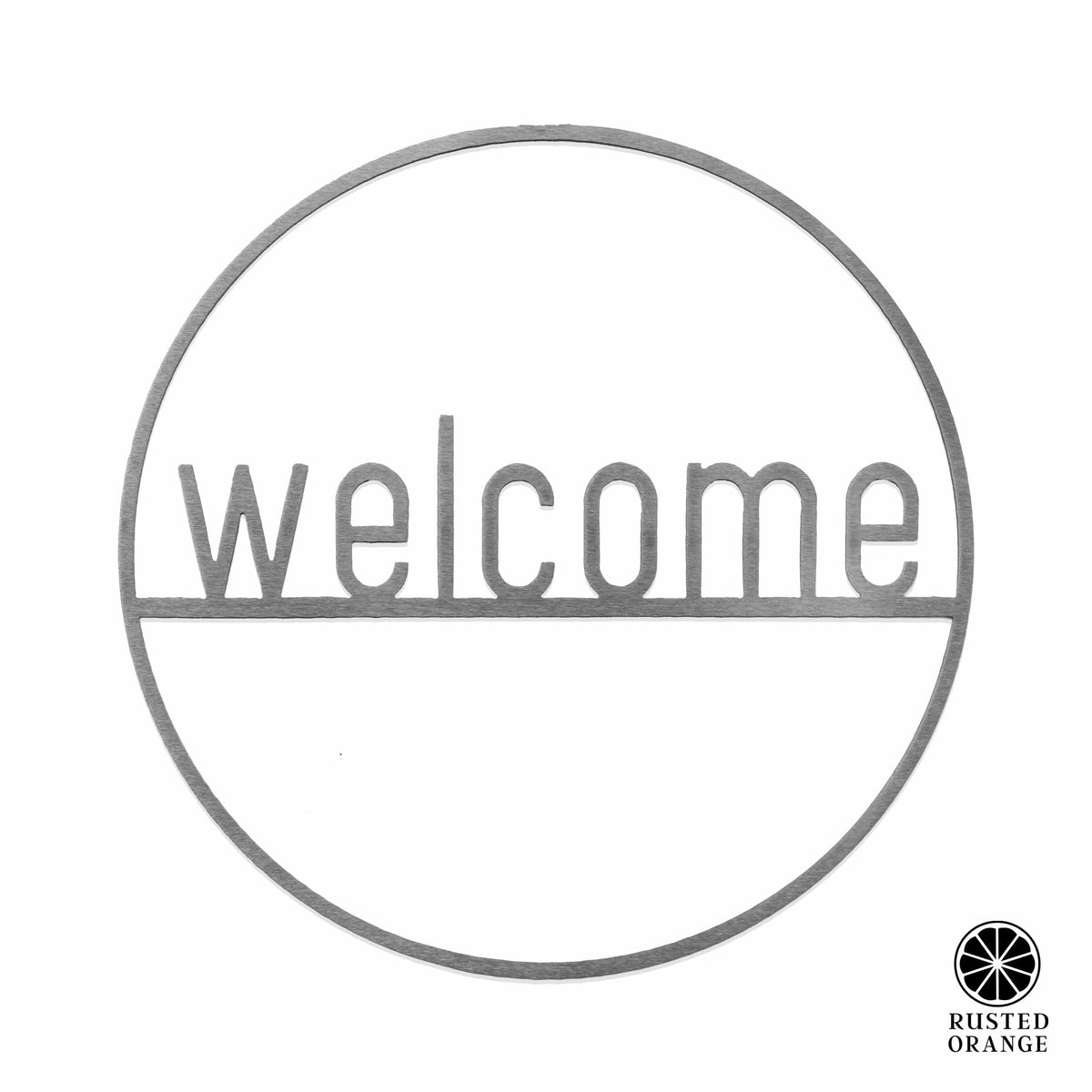 Welcome Circle Sign | Metal Front Door Wreath Sign